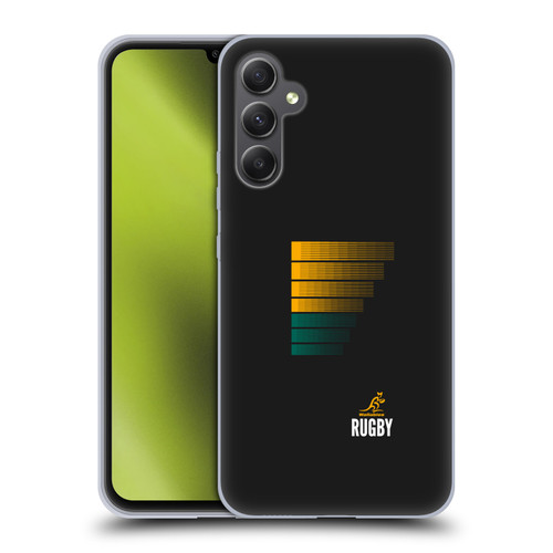 Australia National Rugby Union Team Crest Rugby Green Yellow Soft Gel Case for Samsung Galaxy A34 5G