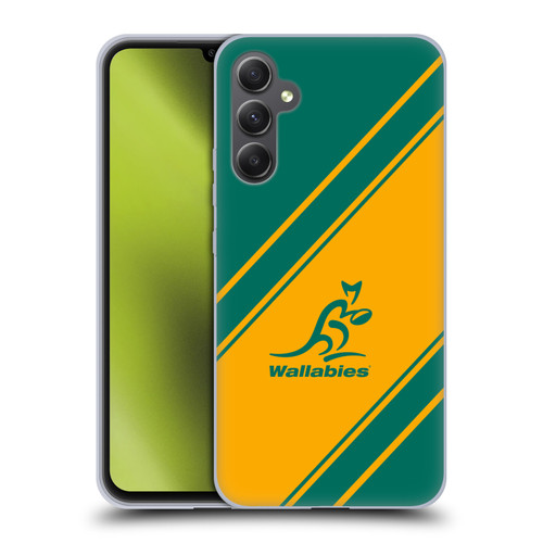 Australia National Rugby Union Team Crest Stripes Soft Gel Case for Samsung Galaxy A34 5G