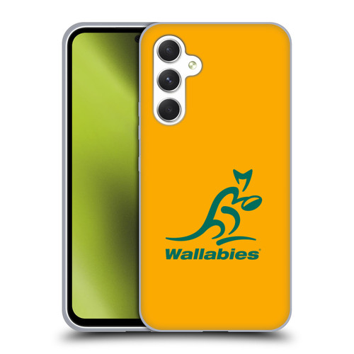 Australia National Rugby Union Team Crest Plain Yellow Soft Gel Case for Samsung Galaxy A54 5G