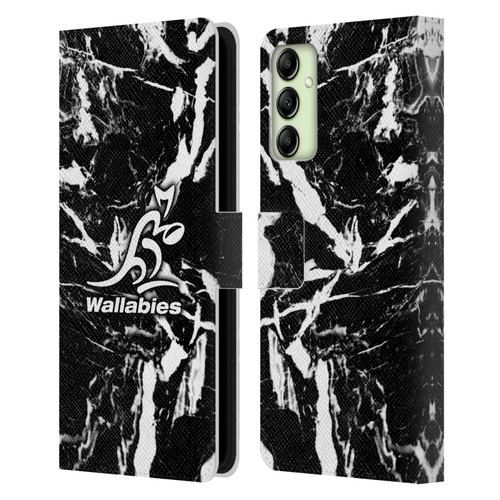 Australia National Rugby Union Team Crest Black Marble Leather Book Wallet Case Cover For Samsung Galaxy A14 5G