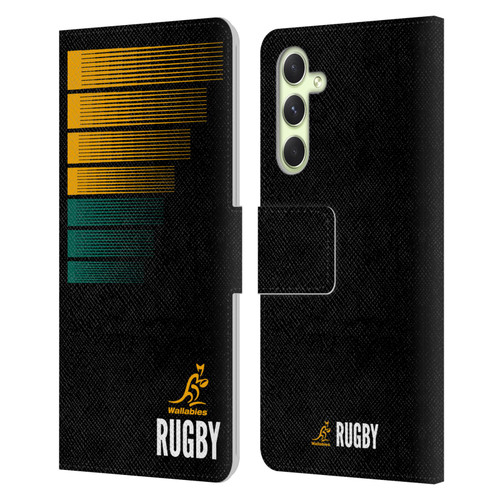 Australia National Rugby Union Team Crest Rugby Green Yellow Leather Book Wallet Case Cover For Samsung Galaxy A54 5G