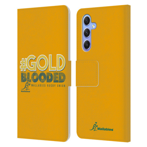 Australia National Rugby Union Team Wallabies Goldblooded Leather Book Wallet Case Cover For Samsung Galaxy A34 5G