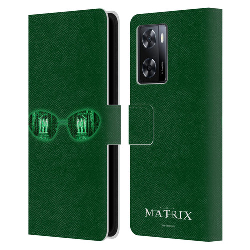 The Matrix Key Art Glass Leather Book Wallet Case Cover For OPPO A57s