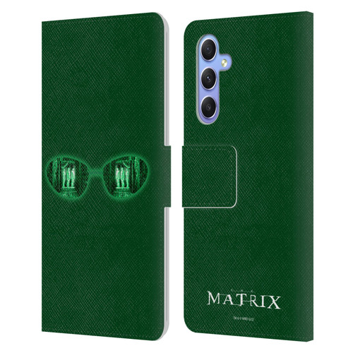 The Matrix Key Art Glass Leather Book Wallet Case Cover For Samsung Galaxy A34 5G
