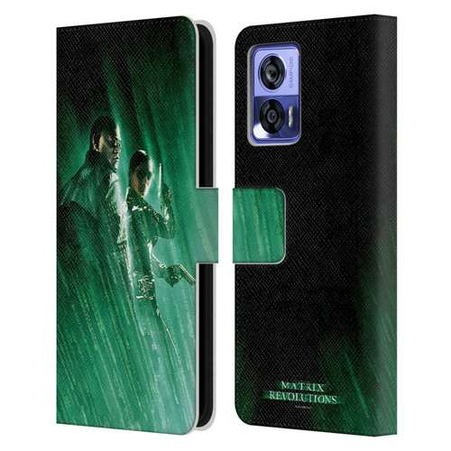 The Matrix Revolutions Key Art Morpheus Trinity Leather Book Wallet Case Cover For Motorola Edge 30 Neo 5G