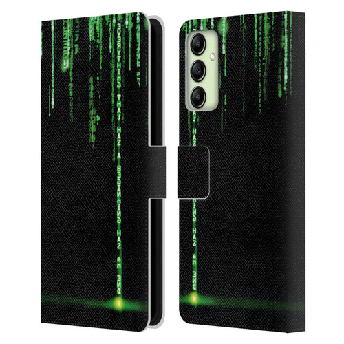 The Matrix Revolutions Key Art Everything That Has Beginning Leather Book Wallet Case Cover For Samsung Galaxy A14 5G