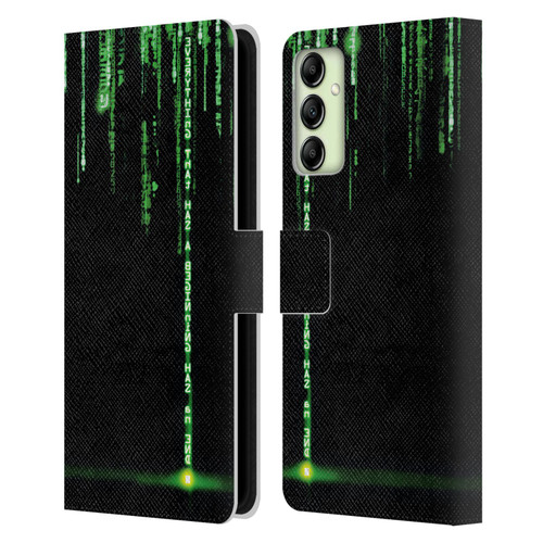 The Matrix Revolutions Key Art Everything That Has Beginning Leather Book Wallet Case Cover For Samsung Galaxy A14 5G