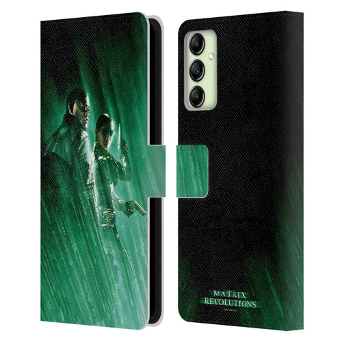 The Matrix Revolutions Key Art Morpheus Trinity Leather Book Wallet Case Cover For Samsung Galaxy A14 5G