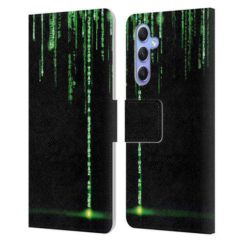 The Matrix Revolutions Key Art Everything That Has Beginning Leather Book Wallet Case Cover For Samsung Galaxy A34 5G
