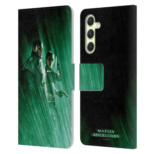 The Matrix Revolutions Key Art Morpheus Trinity Leather Book Wallet Case Cover For Samsung Galaxy A54 5G