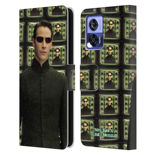 The Matrix Reloaded Key Art Neo 2 Leather Book Wallet Case Cover For Motorola Edge 30 Neo 5G