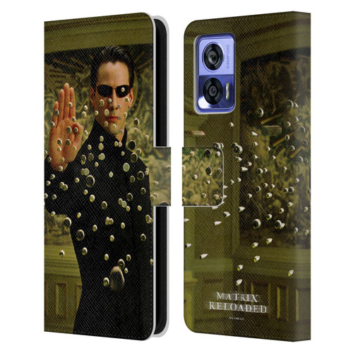 The Matrix Reloaded Key Art Neo 3 Leather Book Wallet Case Cover For Motorola Edge 30 Neo 5G