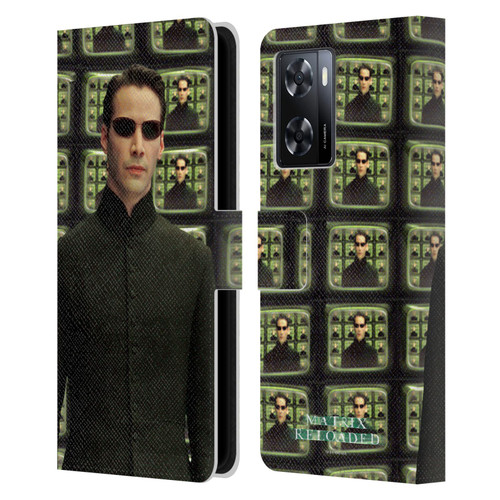 The Matrix Reloaded Key Art Neo 2 Leather Book Wallet Case Cover For OPPO A57s