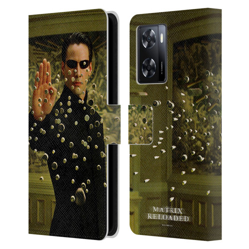 The Matrix Reloaded Key Art Neo 3 Leather Book Wallet Case Cover For OPPO A57s