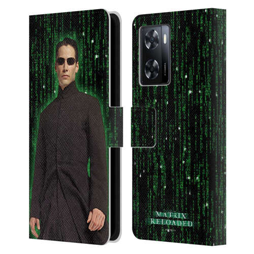 The Matrix Reloaded Key Art Neo 1 Leather Book Wallet Case Cover For OPPO A57s
