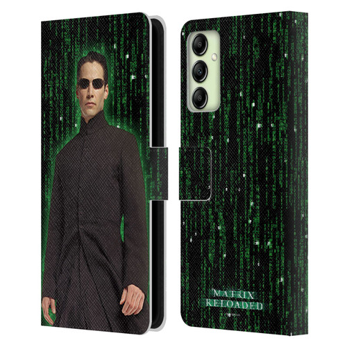 The Matrix Reloaded Key Art Neo 1 Leather Book Wallet Case Cover For Samsung Galaxy A14 5G