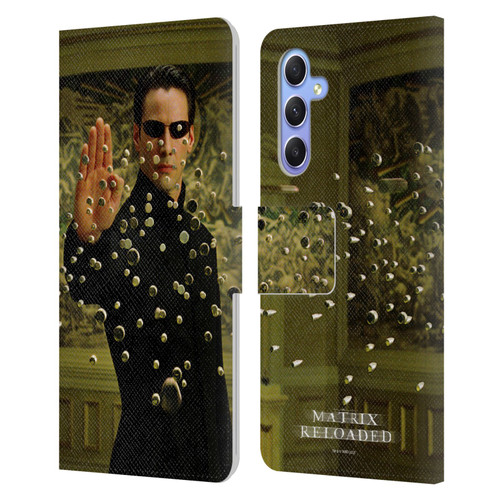 The Matrix Reloaded Key Art Neo 3 Leather Book Wallet Case Cover For Samsung Galaxy A34 5G