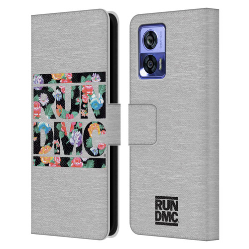 Run-D.M.C. Key Art Floral Leather Book Wallet Case Cover For Motorola Edge 30 Neo 5G