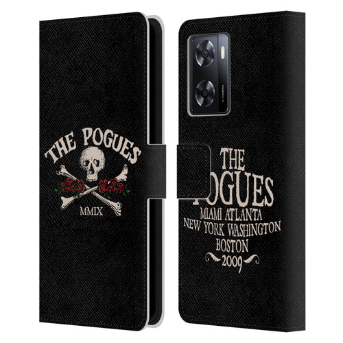 The Pogues Graphics Skull Leather Book Wallet Case Cover For OPPO A57s