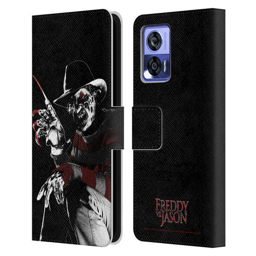 Freddy VS. Jason Graphics Freddy Leather Book Wallet Case Cover For Motorola Edge 30 Neo 5G