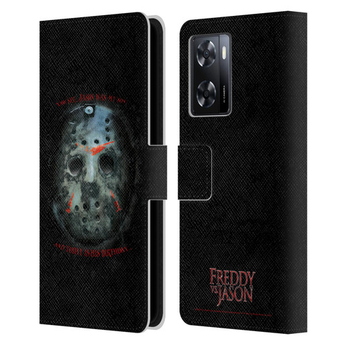 Freddy VS. Jason Graphics Jason's Birthday Leather Book Wallet Case Cover For OPPO A57s