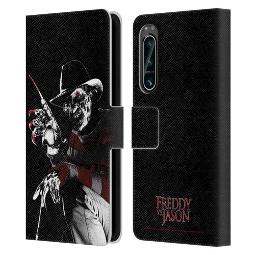 Freddy VS. Jason Graphics Freddy Leather Book Wallet Case Cover For Sony Xperia 5 IV