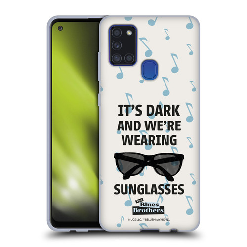 The Blues Brothers Graphics Sunglasses Soft Gel Case for Samsung Galaxy A21s (2020)