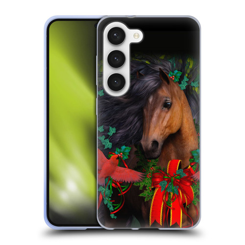 Laurie Prindle Western Stallion A Morgan Christmas Soft Gel Case for Samsung Galaxy S23 5G