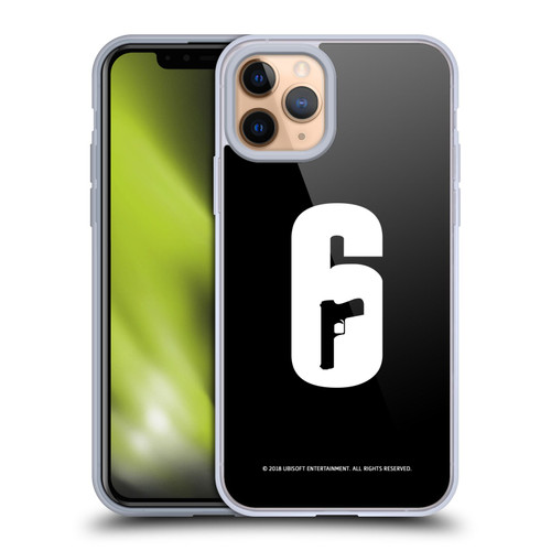 Tom Clancy's Rainbow Six Siege Logos Black And White Soft Gel Case for Apple iPhone 11 Pro