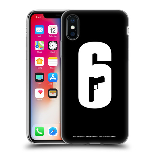 Tom Clancy's Rainbow Six Siege Logos Black And White Soft Gel Case for Apple iPhone X / iPhone XS