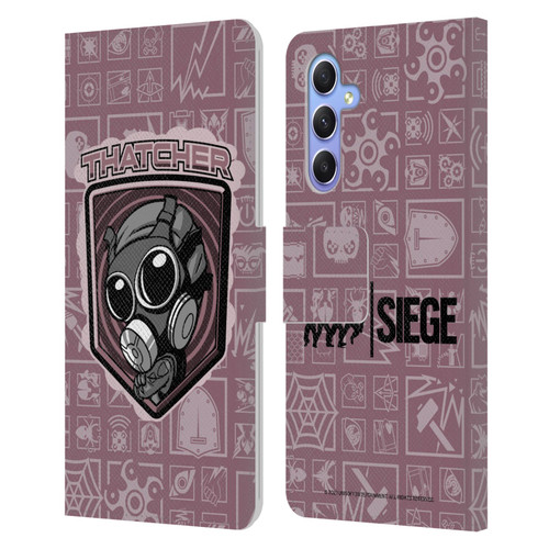Tom Clancy's Rainbow Six Siege Chibi Operators Thatcher Leather Book Wallet Case Cover For Samsung Galaxy A34 5G