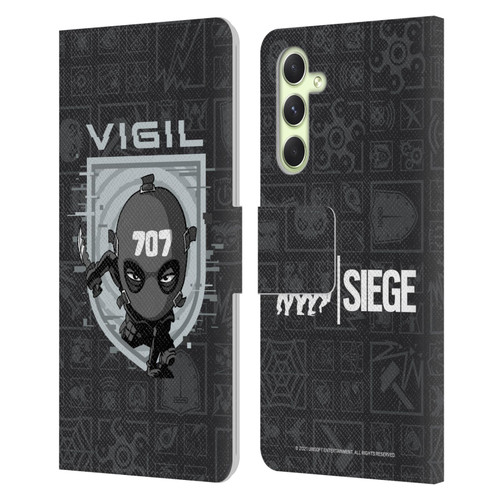 Tom Clancy's Rainbow Six Siege Chibi Operators Vigil Leather Book Wallet Case Cover For Samsung Galaxy A54 5G