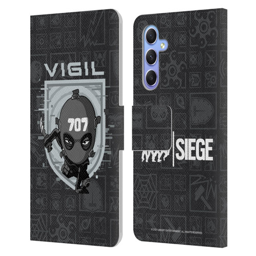 Tom Clancy's Rainbow Six Siege Chibi Operators Vigil Leather Book Wallet Case Cover For Samsung Galaxy A34 5G