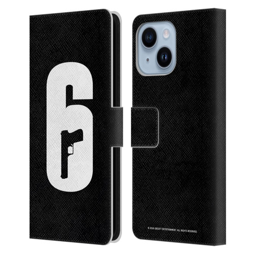 Tom Clancy's Rainbow Six Siege Logos Black And White Leather Book Wallet Case Cover For Apple iPhone 14 Plus