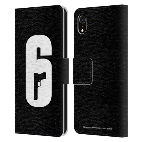 Tom Clancy's Rainbow Six Siege Logos Black And White Leather Book Wallet Case Cover For Apple iPhone XR