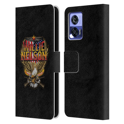 Willie Nelson Grunge Eagle Leather Book Wallet Case Cover For Motorola Edge 30 Neo 5G