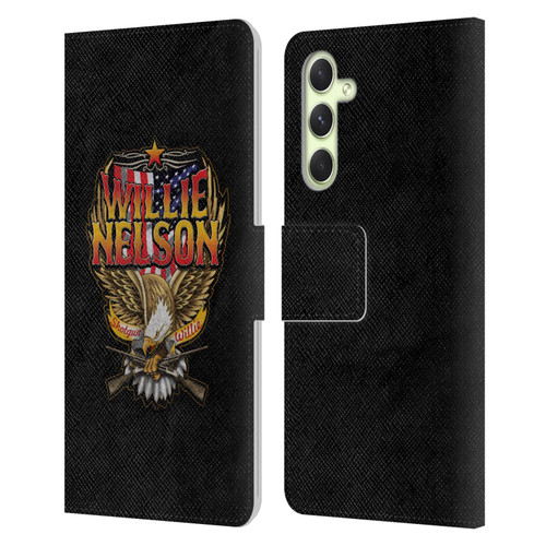Willie Nelson Grunge Eagle Leather Book Wallet Case Cover For Samsung Galaxy A54 5G