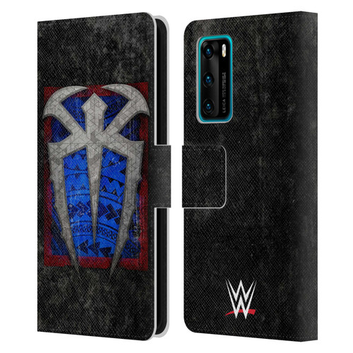 WWE Roman Reigns Distressed Logo Leather Book Wallet Case Cover For Huawei P40 5G