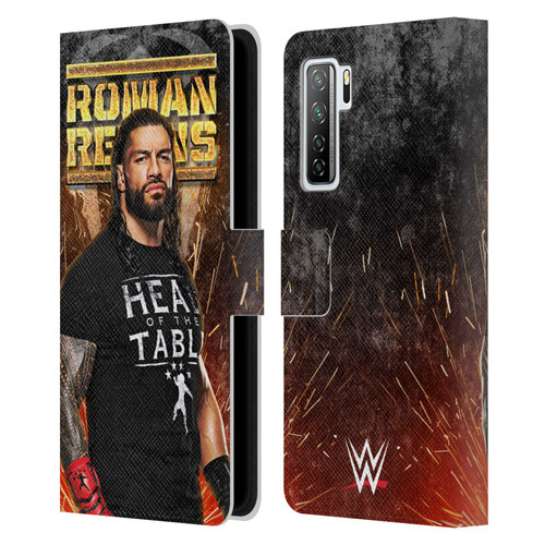 WWE Roman Reigns Grunge Leather Book Wallet Case Cover For Huawei Nova 7 SE/P40 Lite 5G