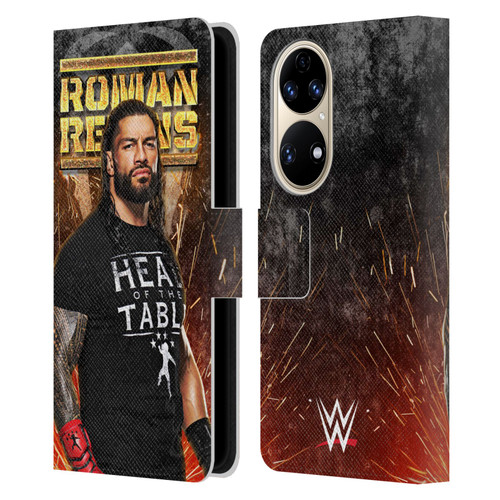 WWE Roman Reigns Grunge Leather Book Wallet Case Cover For Huawei P50