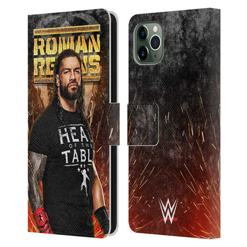 WWE Roman Reigns Grunge Leather Book Wallet Case Cover For Apple iPhone 11 Pro Max