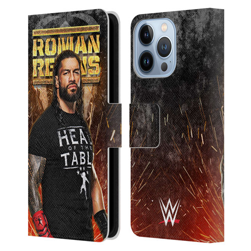 WWE Roman Reigns Grunge Leather Book Wallet Case Cover For Apple iPhone 13 Pro