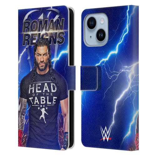 WWE Roman Reigns Lightning Leather Book Wallet Case Cover For Apple iPhone 14 Plus