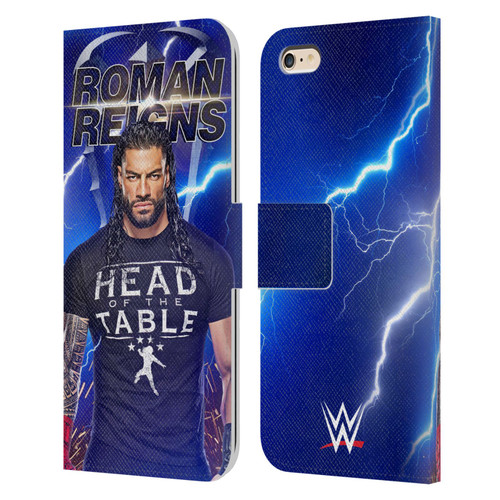 WWE Roman Reigns Lightning Leather Book Wallet Case Cover For Apple iPhone 6 Plus / iPhone 6s Plus