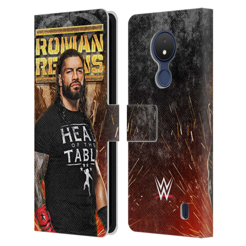 WWE Roman Reigns Grunge Leather Book Wallet Case Cover For Nokia C21