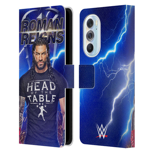 WWE Roman Reigns Lightning Leather Book Wallet Case Cover For Motorola Edge X30