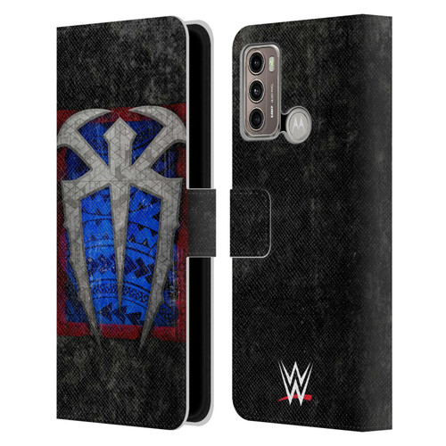 WWE Roman Reigns Distressed Logo Leather Book Wallet Case Cover For Motorola Moto G60 / Moto G40 Fusion