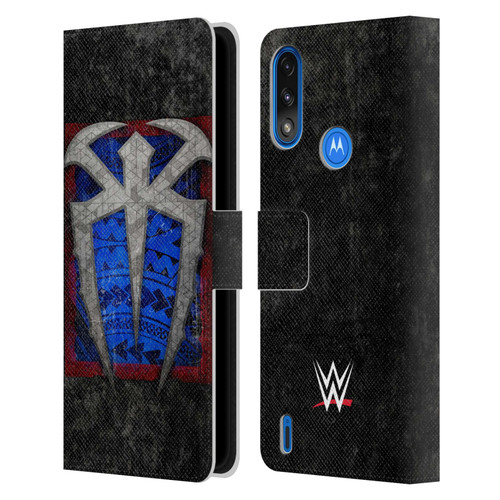WWE Roman Reigns Distressed Logo Leather Book Wallet Case Cover For Motorola Moto E7 Power / Moto E7i Power