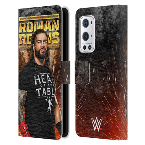 WWE Roman Reigns Grunge Leather Book Wallet Case Cover For OnePlus 9 Pro
