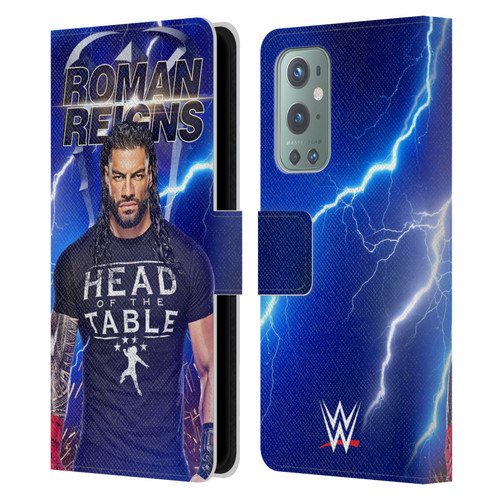 WWE Roman Reigns Lightning Leather Book Wallet Case Cover For OnePlus 9